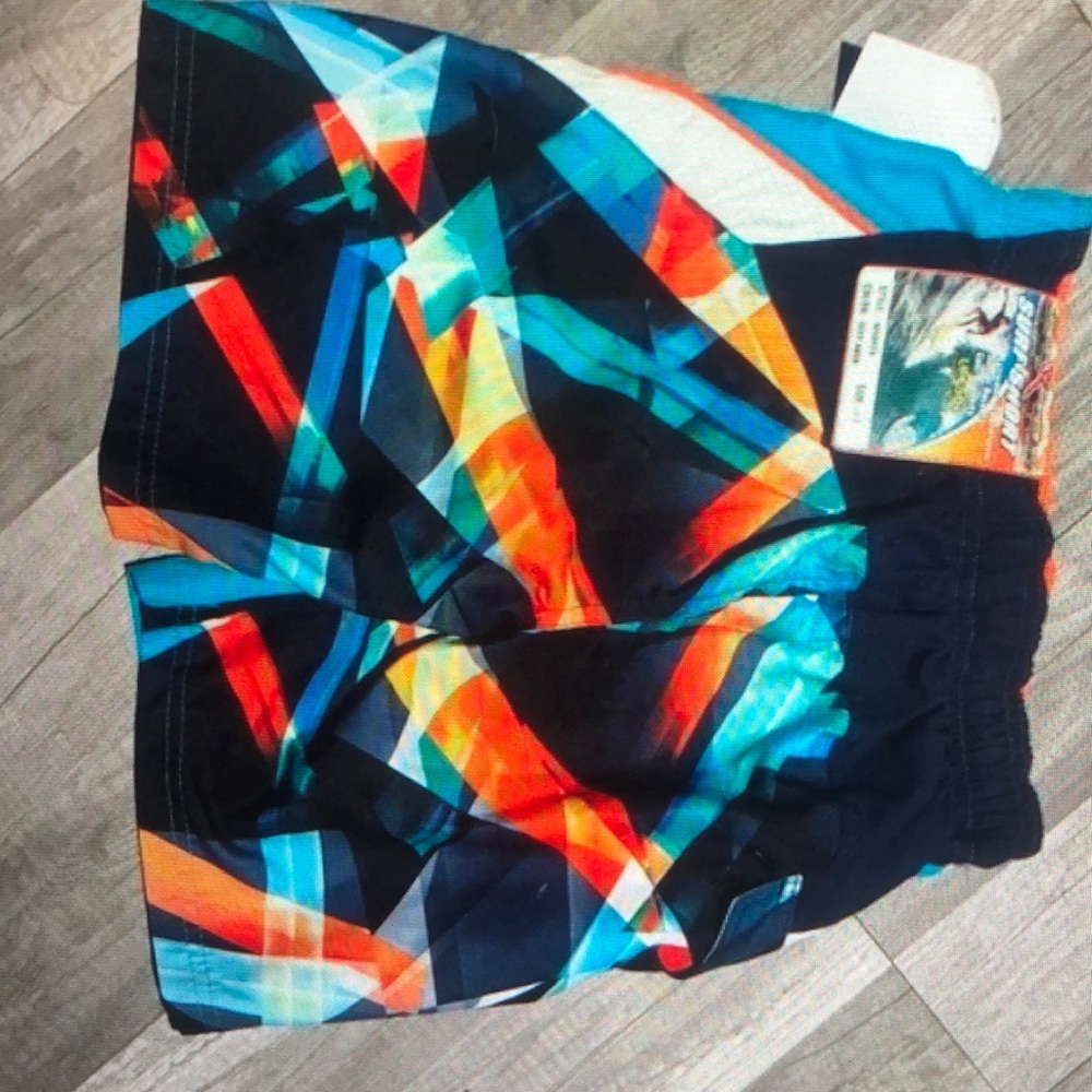 Zero Exposure Colorful Geometric Boys swim shorts